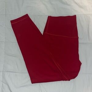 Red Lululemon Align Leggings, Size 12, 25” Inseam